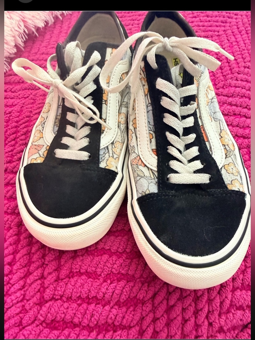 Vans Decon Floral Black Suede Old Skool low tops Unisex Sneakers W9 - Picture 1 of 9